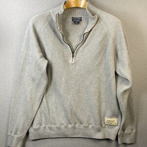 Polo Ralph‎ Lauren Sweater Men’s XXL  1/4 Zip Pullover Gray 100% Cotton RN#41381